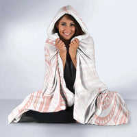 White Sunday Lotu Tamaiti Hooded Blanket Polynesian Wave Pastel Blush - Polynesian Pride