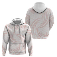 White Sunday Lotu Tamaiti Hoodie Polynesian Wave Pastel Blush - Polynesian Pride