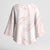 White Sunday Lotu Tamaiti Kimono Sleeve Blouse Polynesian Wave Pastel Blush - Polynesian Pride