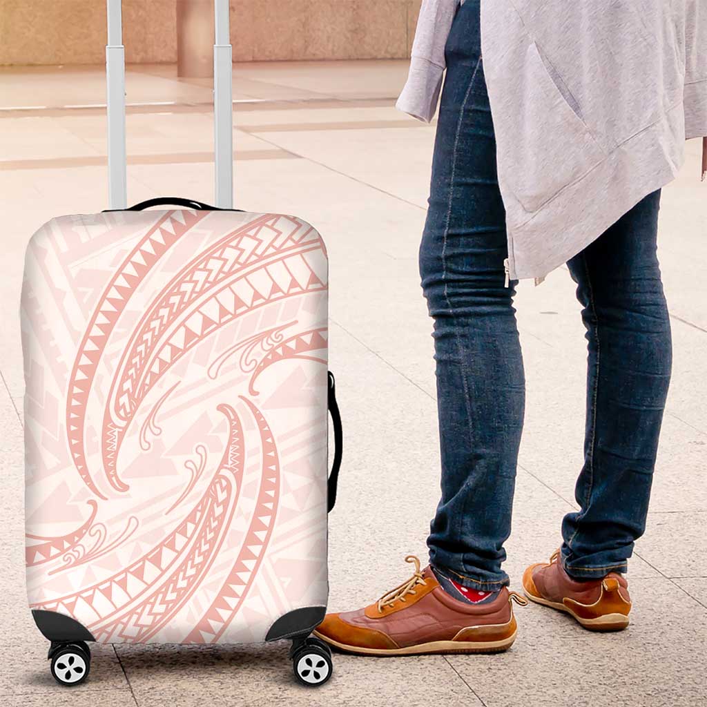 White Sunday Lotu Tamaiti Luggage Cover Polynesian Wave Pastel Blush LT9 Blush - Polynesian Pride