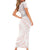 White Sunday Lotu Tamaiti Short Sleeve Bodycon Dress Polynesian Wave Pastel Blush - Polynesian Pride