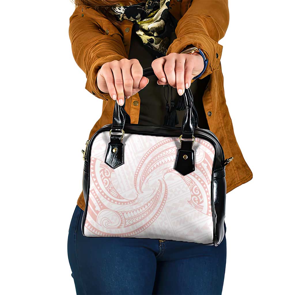 White Sunday Lotu Tamaiti Shoulder Handbag Polynesian Wave Pastel Blush LT9 One Size Blush - Polynesian Pride