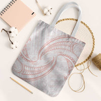 White Sunday Lotu Tamaiti Tote Bag Polynesian Wave Pastel Blush - Polynesian Pride