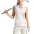 White Sunday Lotu Tamaiti Women Sleeveless Polo Shirt Polynesian Wave Pastel Blush - Polynesian Pride