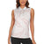 White Sunday Lotu Tamaiti Women Sleeveless Polo Shirt Polynesian Wave Pastel Blush - Polynesian Pride