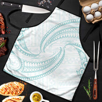 White Sunday Lotu Tamaiti Apron Polynesian Wave Pastel Cyan - Polynesian Pride