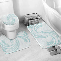 White Sunday Lotu Tamaiti Bathroom Set Polynesian Wave Pastel Cyan - Polynesian Pride