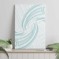 White Sunday Lotu Tamaiti Canvas Wall Art Polynesian Wave Pastel Cyan - Polynesian Pride