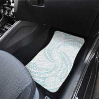 White Sunday Lotu Tamaiti Car Mats Polynesian Wave Pastel Cyan - Polynesian Pride