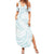 White Sunday Lotu Tamaiti Family Matching Summer Maxi Dress and Hawaiian Shirt Polynesian Wave Pastel Cyan - Polynesian Pride