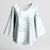 White Sunday Lotu Tamaiti Kimono Sleeve Blouse Polynesian Wave Pastel Cyan - Polynesian Pride