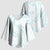 White Sunday Lotu Tamaiti Kimono Sleeve Blouse Polynesian Wave Pastel Cyan - Polynesian Pride