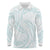 White Sunday Lotu Tamaiti Long Sleeve Polo Shirt Polynesian Wave Pastel Cyan - Polynesian Pride