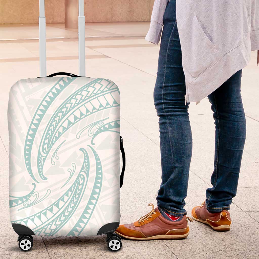 White Sunday Lotu Tamaiti Luggage Cover Polynesian Wave Pastel Cyan LT9 Cyan - Polynesian Pride
