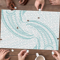 White Sunday Lotu Tamaiti Puzzle Polynesian Wave Pastel Cyan - Polynesian Pride