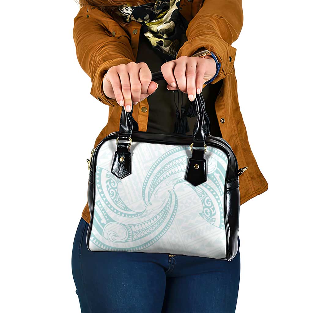 White Sunday Lotu Tamaiti Shoulder Handbag Polynesian Wave Pastel Cyan LT9 One Size Cyan - Polynesian Pride