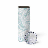 White Sunday Lotu Tamaiti Skinny Tumbler Polynesian Wave Pastel Cyan - Polynesian Pride