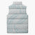 White Sunday Lotu Tamaiti Sleeveless Puffer Jacket Polynesian Wave Pastel Cyan - Polynesian Pride