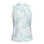 White Sunday Lotu Tamaiti Women Sleeveless Polo Shirt Polynesian Wave Pastel Cyan - Polynesian Pride