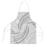 White Sunday Lotu Tamaiti Apron Polynesian Wave Pastel Gray - Polynesian Pride