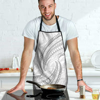 White Sunday Lotu Tamaiti Apron Polynesian Wave Pastel Gray - Polynesian Pride