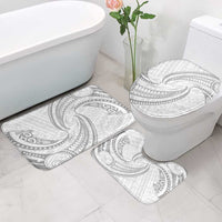 White Sunday Lotu Tamaiti Bathroom Set Polynesian Wave Pastel Gray - Polynesian Pride