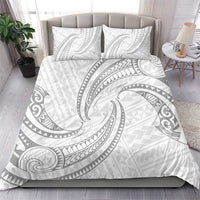 White Sunday Lotu Tamaiti Bedding Set Polynesian Wave Pastel Gray - Polynesian Pride