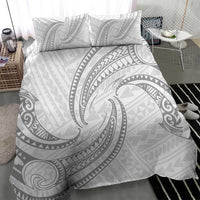 White Sunday Lotu Tamaiti Bedding Set Polynesian Wave Pastel Gray - Polynesian Pride