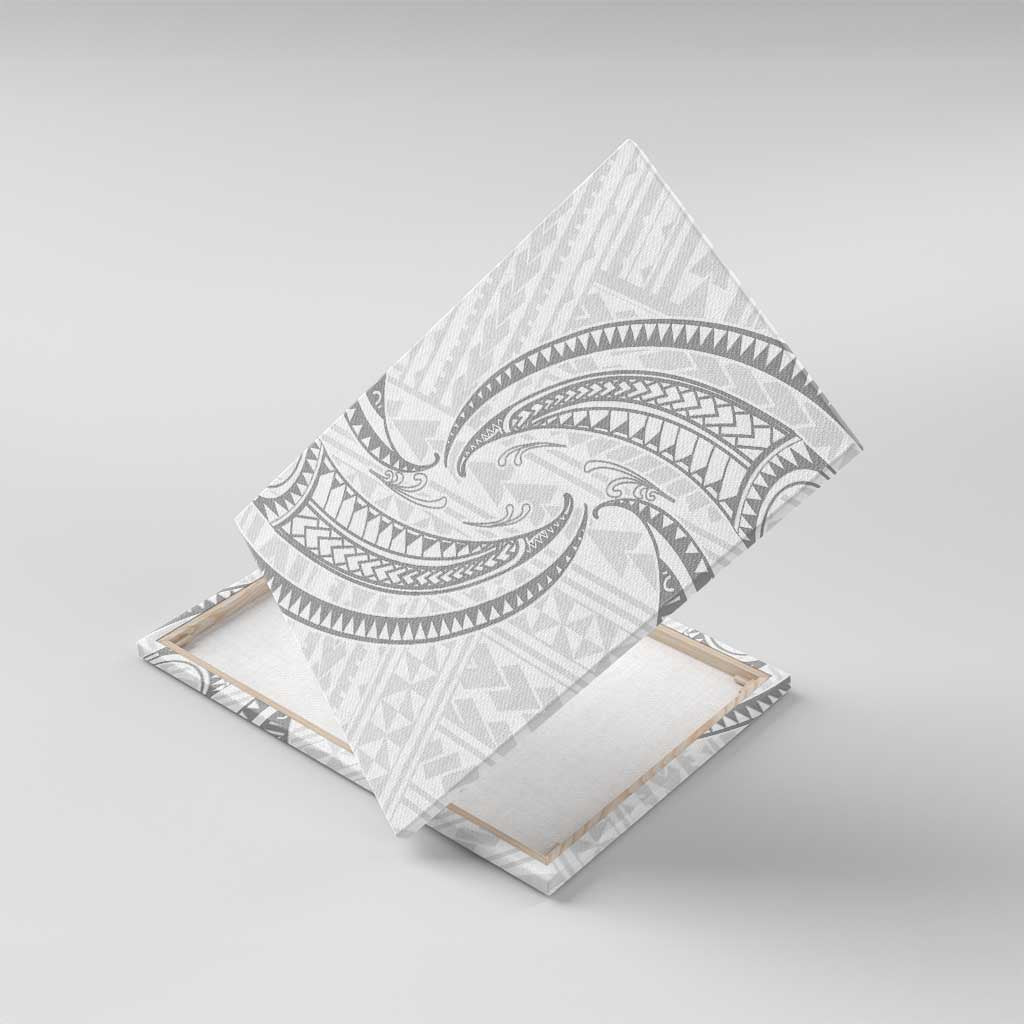 White Sunday Lotu Tamaiti Canvas Wall Art Polynesian Wave Pastel Gray - Polynesian Pride