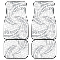 White Sunday Lotu Tamaiti Car Mats Polynesian Wave Pastel Gray - Polynesian Pride