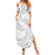 White Sunday Lotu Tamaiti Family Matching Summer Maxi Dress and Hawaiian Shirt Polynesian Wave Pastel Gray - Polynesian Pride