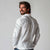 White Sunday Lotu Tamaiti Long Sleeve Polo Shirt Polynesian Wave Pastel Gray - Polynesian Pride