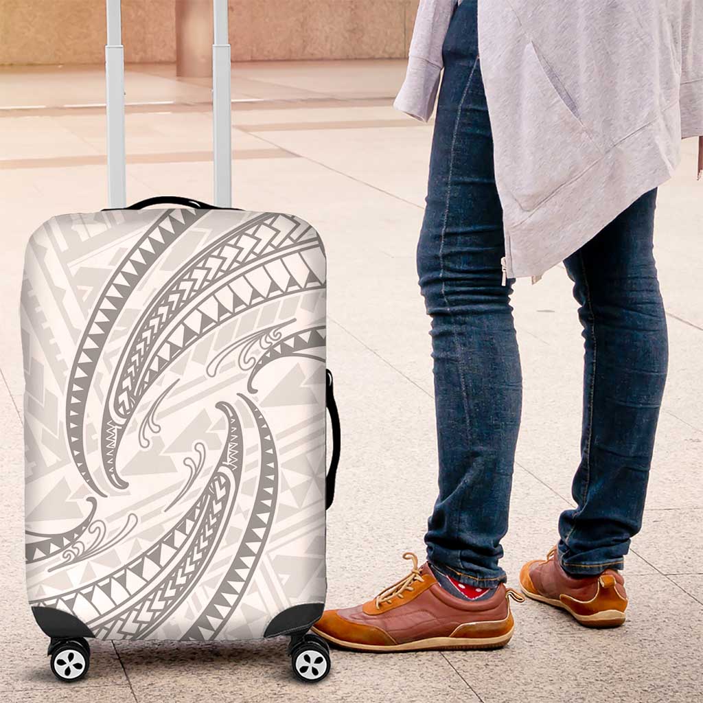 White Sunday Lotu Tamaiti Luggage Cover Polynesian Wave Pastel Gray LT9 Gray - Polynesian Pride