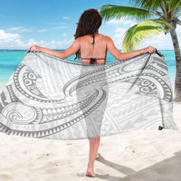 White Sunday Lotu Tamaiti Sarong Polynesian Wave Pastel Gray - Polynesian Pride