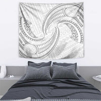 White Sunday Lotu Tamaiti Tapestry Polynesian Wave Pastel Gray - Polynesian Pride
