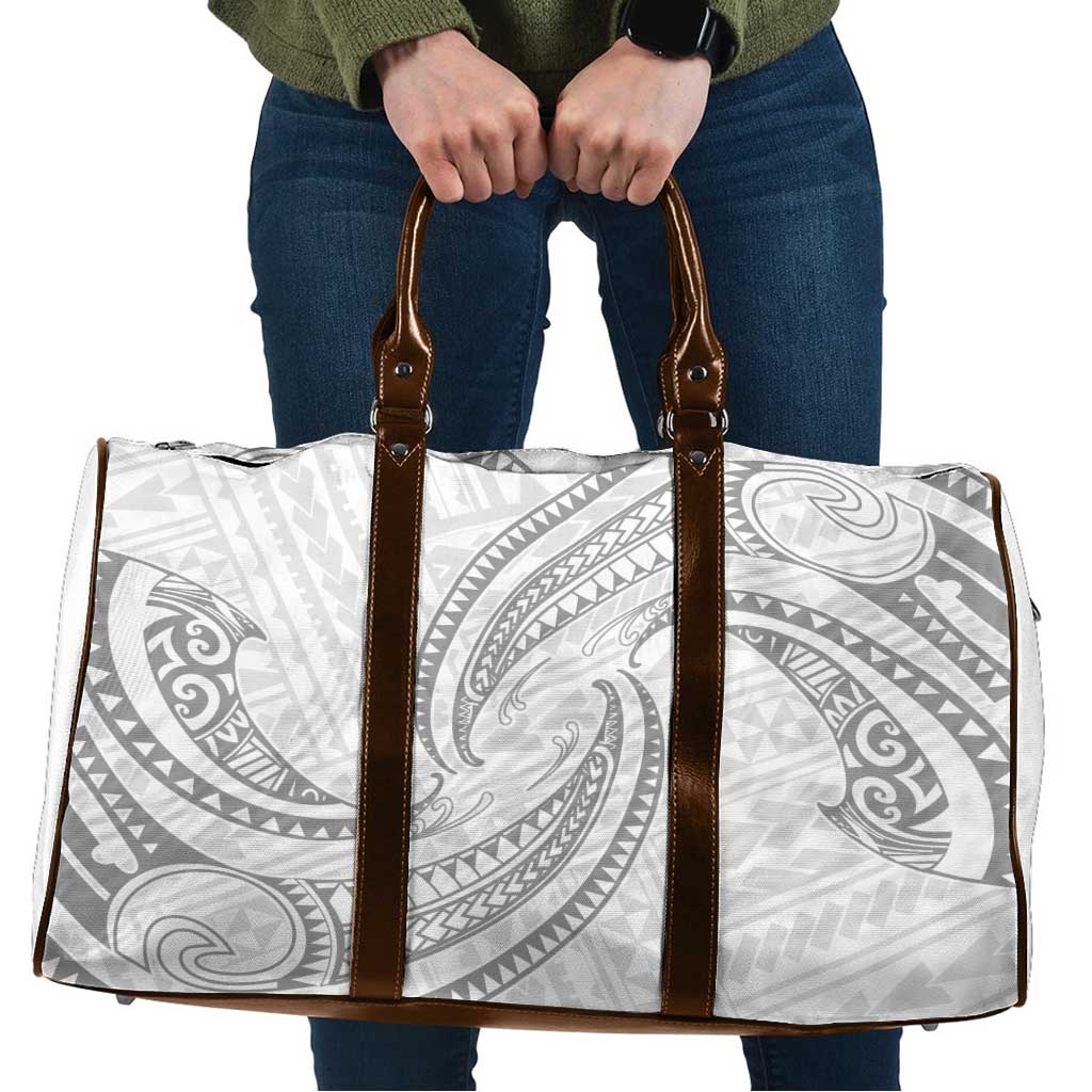 White Sunday Lotu Tamaiti Travel Bag Polynesian Wave Pastel Gray LT9 Gray - Polynesian Pride