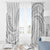White Sunday Lotu Tamaiti Window Curtain Polynesian Wave Pastel Gray - Polynesian Pride