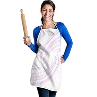 White Sunday Lotu Tamaiti Apron Polynesian Wave Pastel Mauve - Polynesian Pride