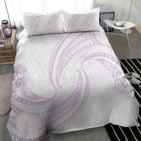 White Sunday Lotu Tamaiti Bedding Set Polynesian Wave Pastel Mauve - Polynesian Pride