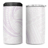 White Sunday Lotu Tamaiti 4 in 1 Can Cooler Tumbler Polynesian Wave Pastel Mauve - Polynesian Pride