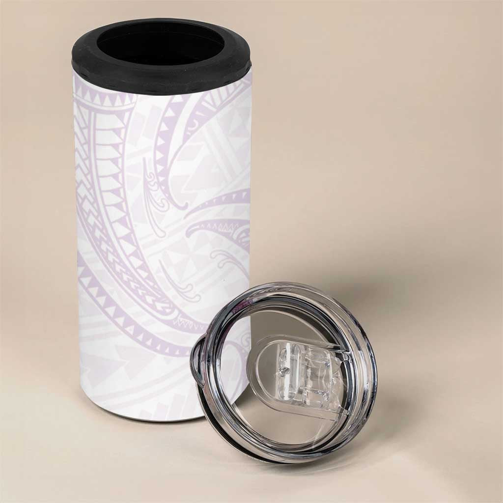 White Sunday Lotu Tamaiti 4 in 1 Can Cooler Tumbler Polynesian Wave Pastel Mauve - Polynesian Pride