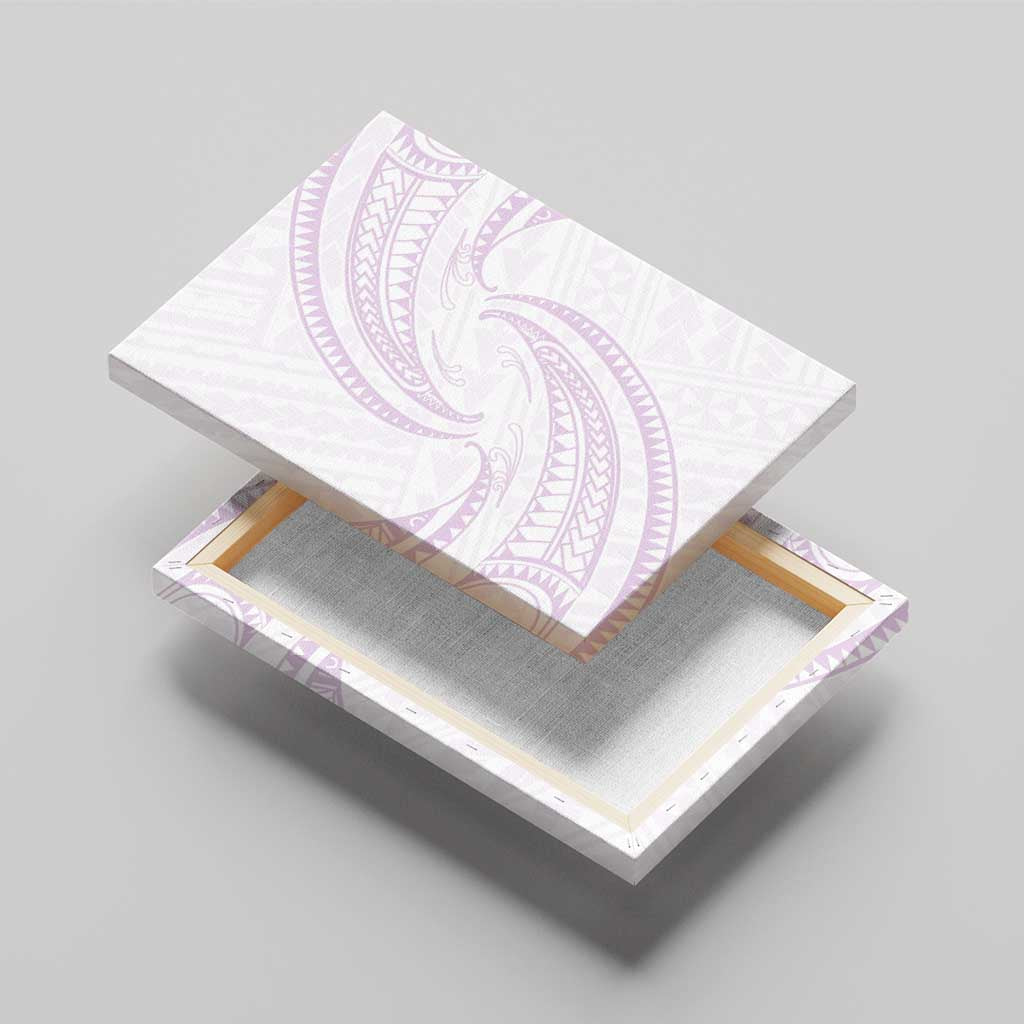 White Sunday Lotu Tamaiti Canvas Wall Art Polynesian Wave Pastel Mauve - Polynesian Pride