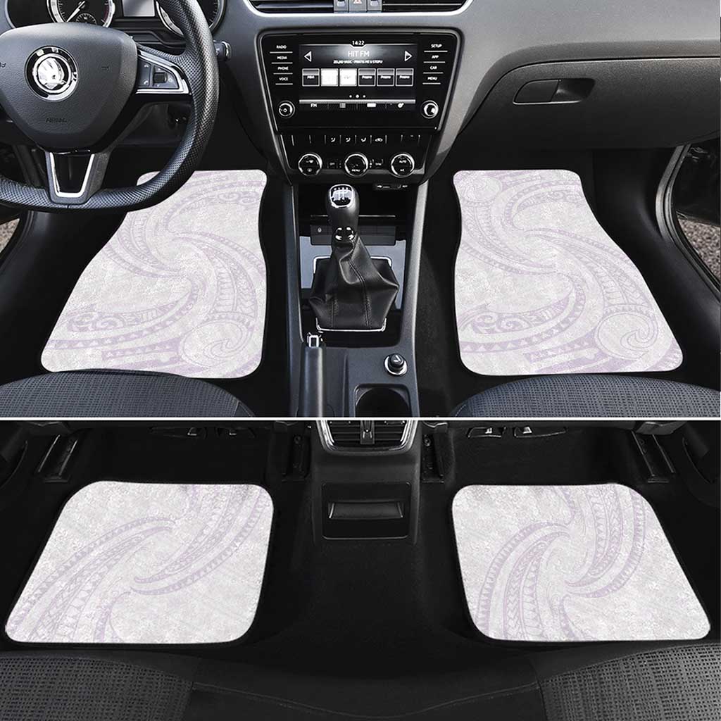White Sunday Lotu Tamaiti Car Mats Polynesian Wave Pastel Mauve - Polynesian Pride