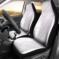 White Sunday Lotu Tamaiti Car Seat Cover Polynesian Wave Pastel Mauve - Polynesian Pride