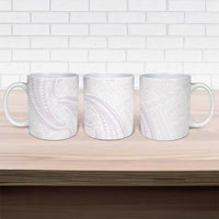 White Sunday Lotu Tamaiti Ceramic Mug Polynesian Wave Pastel Mauve - Polynesian Pride