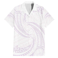White Sunday Lotu Tamaiti Hawaiian Shirt Polynesian Wave Pastel Mauve - Polynesian Pride