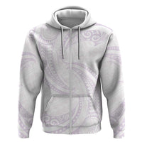 White Sunday Lotu Tamaiti Hoodie Polynesian Wave Pastel Mauve - Polynesian Pride