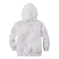 White Sunday Lotu Tamaiti Kid Hoodie Polynesian Wave Pastel Mauve - Polynesian Pride
