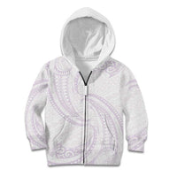 White Sunday Lotu Tamaiti Kid Hoodie Polynesian Wave Pastel Mauve - Polynesian Pride