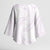White Sunday Lotu Tamaiti Kimono Sleeve Blouse Polynesian Wave Pastel Mauve - Polynesian Pride